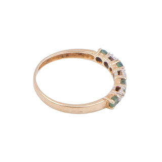 10K Yellow Gold Natural Emerald Diamond Ring Size 6