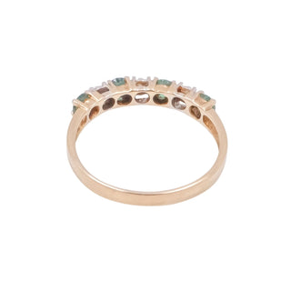 10K Yellow Gold Natural Emerald Diamond Ring Size 6