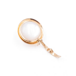 14K Yellow Gold White Mabe Pearl 1 Inch Enhancer Pendant