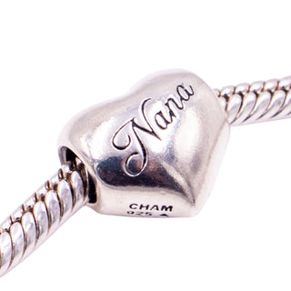 Chamilia Nana Sterling Silver Grandmother Heart Family Love Charm Bead