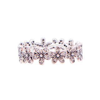 Pandora Retired Dazzling Daisy Meadow Clear CZ Sterling Silver Ring Size 6