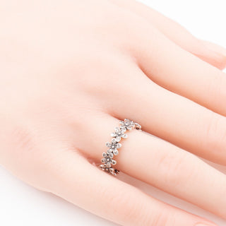 Pandora Retired Dazzling Daisy Meadow Clear CZ Sterling Silver Ring Size 6