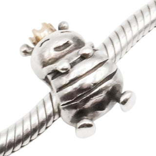 Pandora Queen Bee Sterling Silver Charm with 14K Gold Crown – Retired