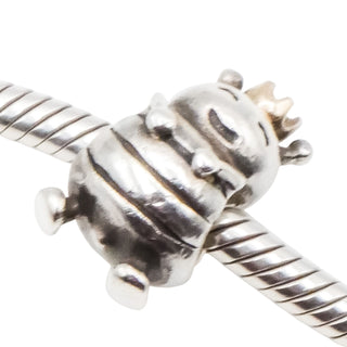 Pandora Queen Bee Sterling Silver Charm with 14K Gold Crown – Retired