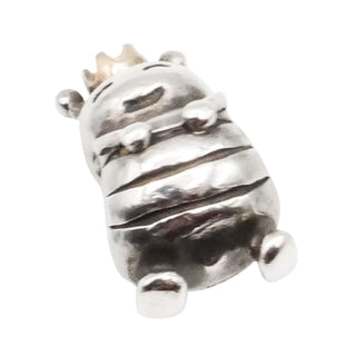 Pandora Queen Bee Sterling Silver Charm with 14K Gold Crown – Retired