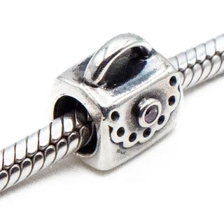 Pandora Purse Sterling Silver Charm With Pink CZ