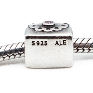 Pandora Purse Sterling Silver Charm With Pink CZ