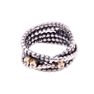 Pandora Retired Entangled Beauty Sterling Silver 14K Gold Diamond Ring Size 4
