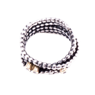Pandora Retired Entangled Beauty Sterling Silver 14K Gold Diamond Ring Size 4