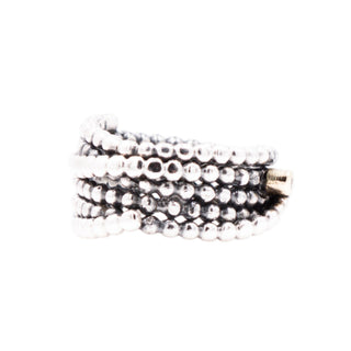 Pandora Retired Entangled Beauty Sterling Silver 14K Gold Diamond Ring Size 4