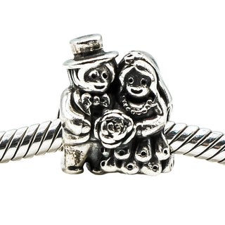 Pandora Mr & Mrs Wedding Couple Charm Sterling Silver Retired