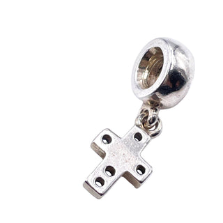 Pandora Retired Blue Cross Dangle Sterling Silver Faith Christian Charm