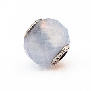 Pandora Essence Patience Charm Blue Lace Agate Sterling Silver Bead Retired