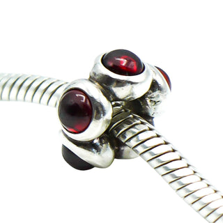 Pandora Sterling Silver Garnet Cabochon Spacer Charm Retired ALE