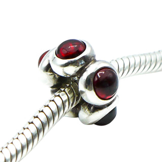 Pandora Sterling Silver Garnet Cabochon Spacer Charm Retired ALE