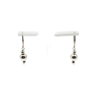 Sterling Silver Ball Drop Earrings Polished Bead Dangle Leverback 1.25 Inch