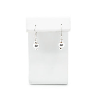 Sterling Silver Ball Drop Earrings Polished Bead Dangle Leverback 1.25 Inch