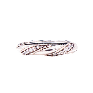 Pandora Retired Ribbon of Love Sterling Silver Clear CZ Ring Size 9