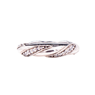 Pandora Retired Ribbon of Love Sterling Silver Clear CZ Ring Size 9