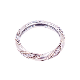 Pandora Retired Ribbon of Love Sterling Silver Clear CZ Ring Size 9
