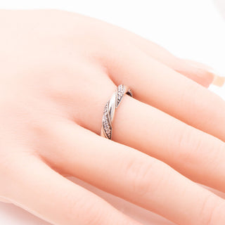 Pandora Retired Ribbon of Love Sterling Silver Clear CZ Ring Size 9