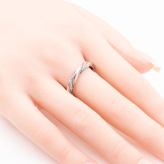 Pandora Retired Ribbon of Love Sterling Silver Clear CZ Ring Size 9