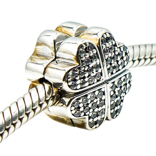 Pandora Petals of Love Sterling Silver Heart Flower Clip With Clear Zirconia