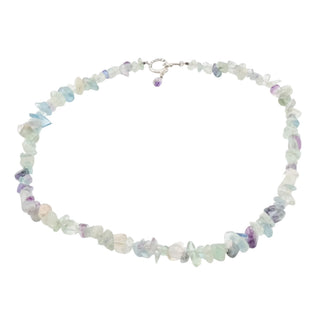 Vintage Sisters Sterling Silver Fluorite Beaded Chips 17.5 Inch Amethyst Pendant Necklace