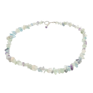 Vintage Sisters Sterling Silver Fluorite Beaded Chips 17.5 Inch Amethyst Pendant Necklace