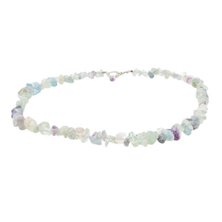 Vintage Sisters Sterling Silver Fluorite Beaded Chips 17.5 Inch Amethyst Pendant Necklace