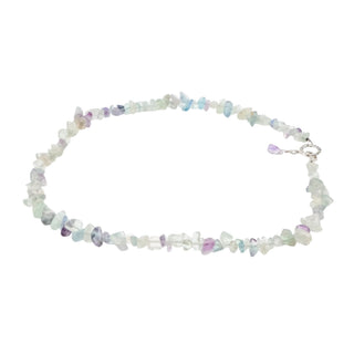 Vintage Sisters Sterling Silver Fluorite Beaded Chips 17.5 Inch Amethyst Pendant Necklace