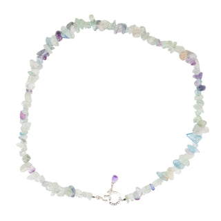Vintage Sisters Sterling Silver Fluorite Beaded Chips 17.5 Inch Amethyst Pendant Necklace