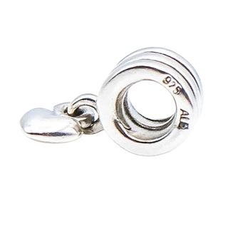 Pandora Retired Floating Heart Dangle Sterling Silver Love Charm