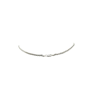 Vintage Lapis Lazuli 19-Inch Sterling Silver Wheat Chain Necklace