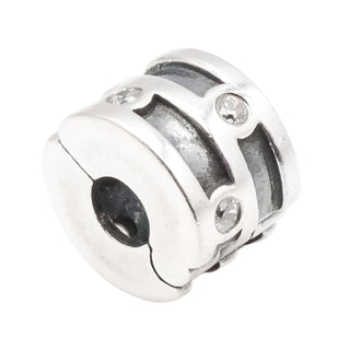 Pandora Sparkling Clip Sterling Silver Charm Retired Clear CZ