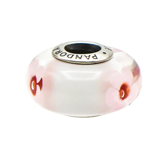 PANDORA Cherry Blossom Murano Glass Sterling Silver Charm