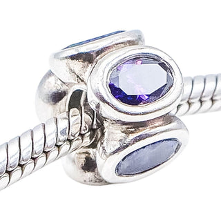 Pandora Purple Oval Lights Sterling Silver Spacer Charm