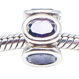 Pandora Purple Oval Lights Sterling Silver Spacer Charm