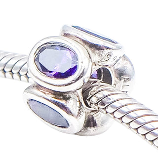 Pandora Purple Oval Lights Sterling Silver Spacer Charm