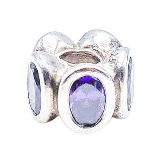 Pandora Purple Oval Lights Sterling Silver Spacer Charm