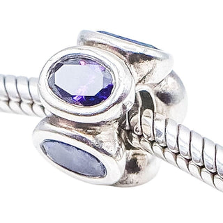 Pandora Purple Oval Lights Sterling Silver Spacer Charm