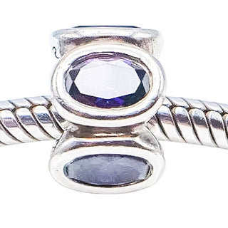 Pandora Purple Oval Lights Sterling Silver Spacer Charm
