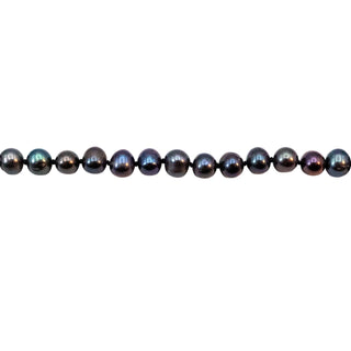 Vintage 27.5-Inch Cultured 7-8mm Black Pearl Necklace With Heart Toggle Clasp