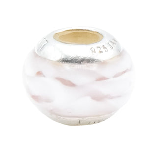 Lovelinks by Aagaard Soft Blush Murano Glass Charm with Sterling Silver Core