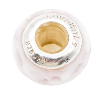 Lovelinks by Aagaard Soft Blush Murano Glass Charm with Sterling Silver Core