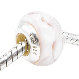 Lovelinks by Aagaard Soft Blush Murano Glass Charm with Sterling Silver Core