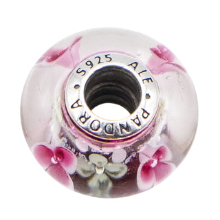 Pandora Flower Garden Murano Glass Sterling Silver Charm