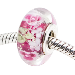 Pandora Flower Garden Murano Glass Sterling Silver Charm