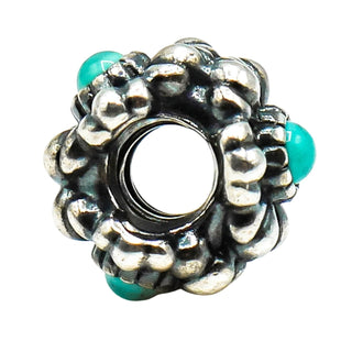 Pandora December Birthday Blooms Sterling Silver Charm With Turquoise