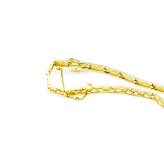 14K Gold Nugget Bracelet Size 7.25 Inches